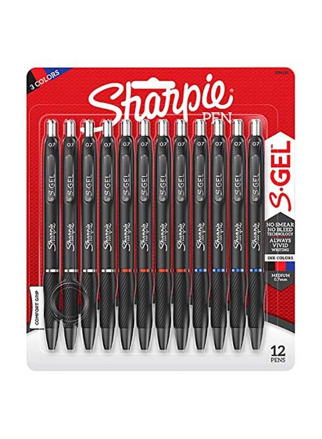 Sharpie 12-Piece  Medium Point (0.7mm) S-Gel Ink Pen Multicolour - Image 1