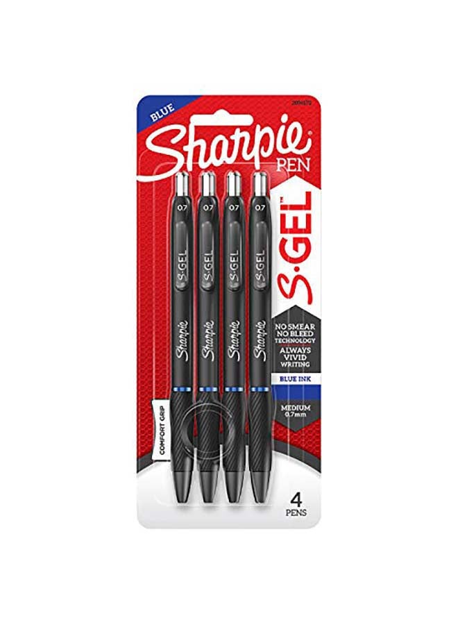 Sharpie 4-Piece Medium Point (0.7mm) S-Gel Ink Pen Blue - Image 1