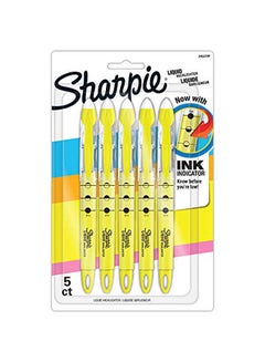5-Piece Accent Pen-Style Retractable Highlighter Yellow