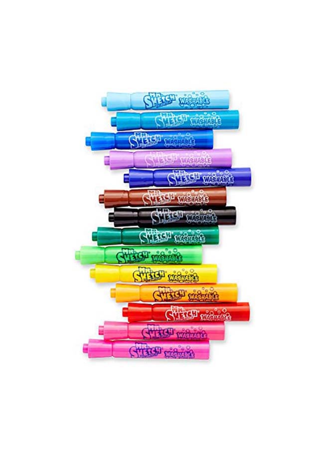 مستر.سكيتش طقم أقلام ماركر معطرة قابلة للازالة برأس مشطوف مكون من 14 قطعة متعدد الألوان - Image 2