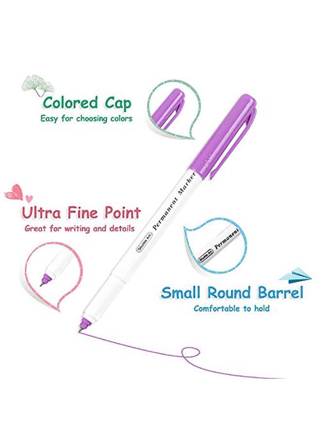 Shuttle Art 30-Piece Assorted Colors Ultra Fine Point Permanent Marker Set Multicolour - Image 5