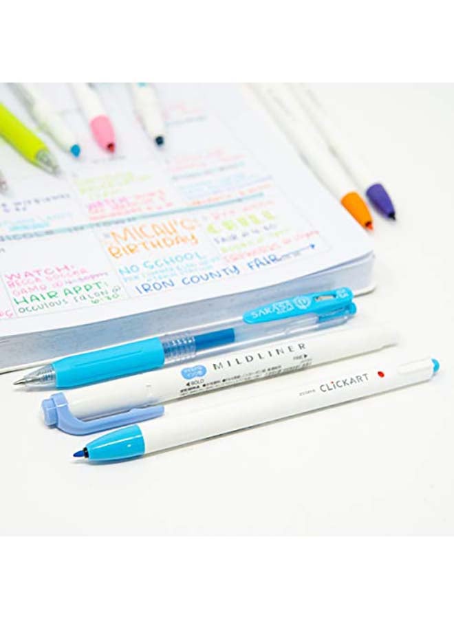 زيبرا بن طقم أقلام ماركر قابلة للسحب مكون من 12 قطعة متعدد الألوان - Image 3