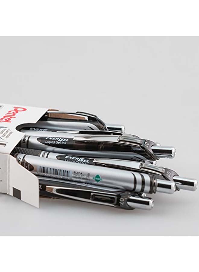 بنتل قلم حبر جل سائل إنرجل RTX قابل للسحب، عبوة من 12 قطعة أسود - Image 1