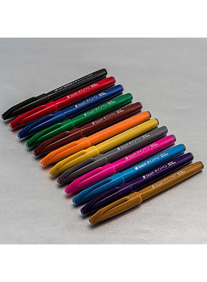 Pentel 12-Piece Arts Sign Pen Touch Multicolour - Image 4