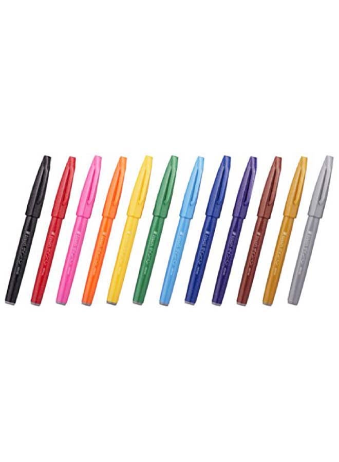 Pentel 12-Piece Brush Touch Felt-Tip Pen Set Multicolour  - Image 4