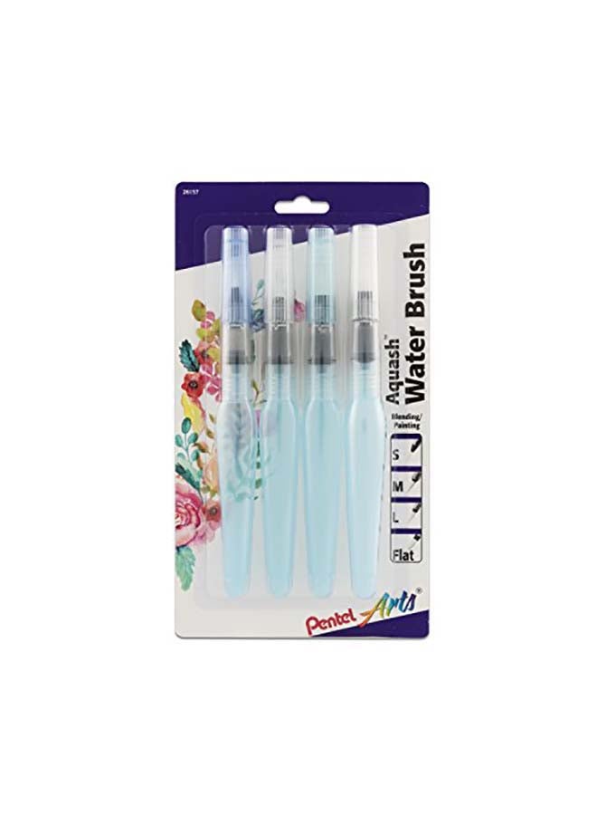 Pentel Arts Aquash Water Brush Assorted Tips, Pack of 4 White - Image 1