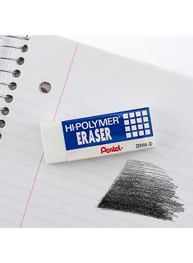 Pentel Hi-Polymer Block Eraser, Pack of 4 White - Image 3
