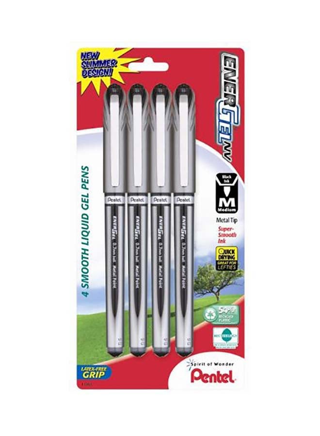 Pentel EnerGel NV Gel Ink Pen, Pack of 4 Black - Image 1