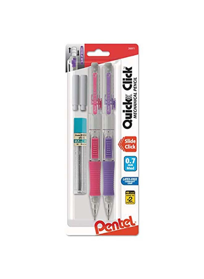 Quick Click Mechanical Pencil, Pack of 2 Multicolour
