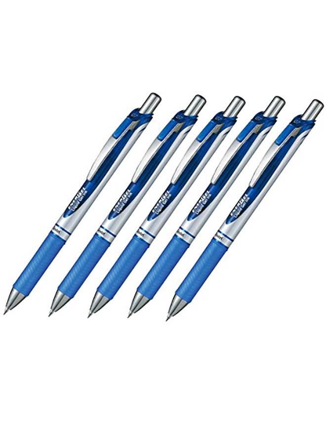 5-Piece EnerGel Deluxe RTX Retractable Liquid Gel Pen Blue