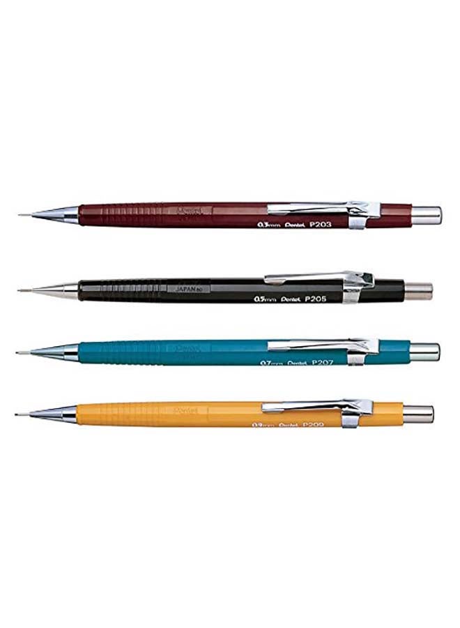 Pentel 4-Piece P200 Series Auto Mechanical Pencil Set black - Image 1