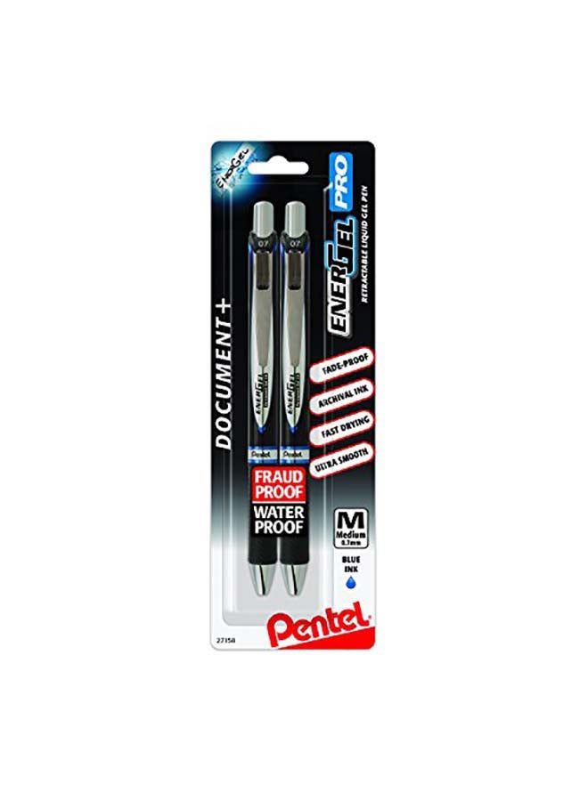 Pentel EnerGel Pro Permanent Gel Ink Pen, Pack of 2 Blue - Image 1