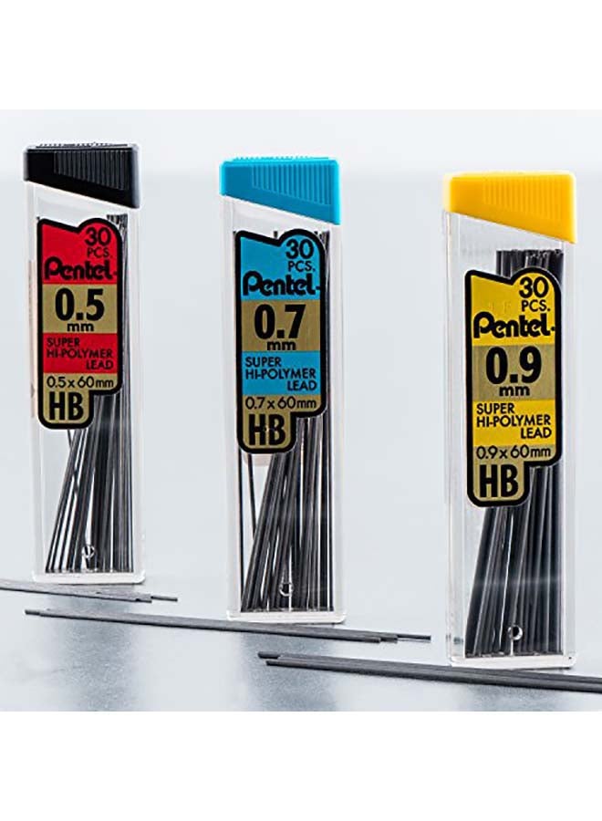 Pentel 60-Piece  Super Hi-Polymer Lead Refill , 0.9 mm Grey - Image 3