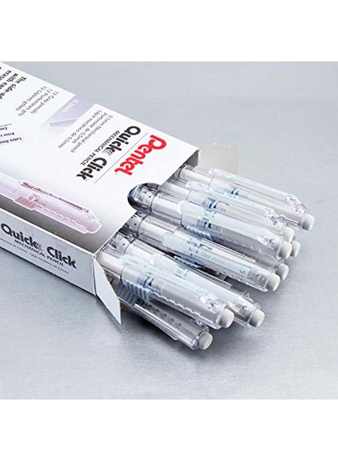 Pentel 12-Piece  QUICK CLICK Mechanical Pencil (0.5mm) Grey - Image 2