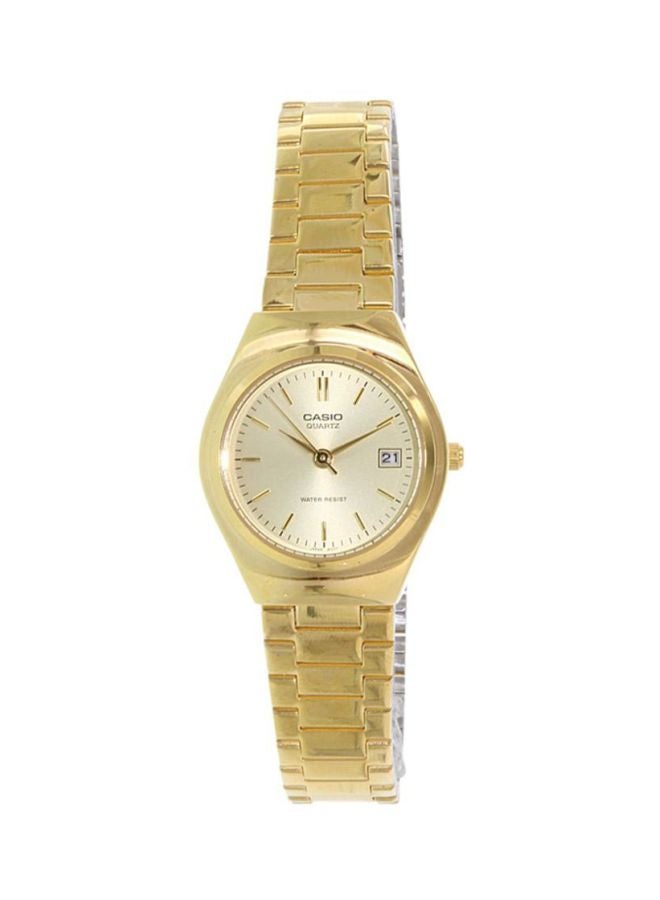 كاسيو ساعة يد بعقارب وسوار من الإستانلس ستيل طراز LTP1170N-9ARDF - مقاس 26 مم - لون ذهبي للنساء - Image 1