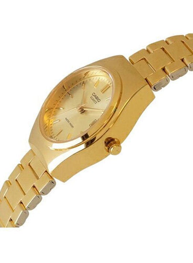 كاسيو ساعة يد بعقارب وسوار من الإستانلس ستيل طراز LTP1170N-9ARDF - مقاس 26 مم - لون ذهبي للنساء - Image 3