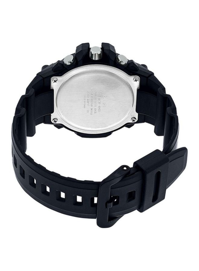 كاسيو ساعة يد بعقارب وسوار من السيليكون طراز MCW-100H-9A2VDF - مقاس 49 مم - لون أسود للرجال - Image 2