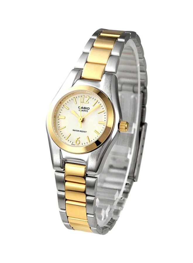 كاسيو ساعة يد كور بعقارب ومقاومة للماء طراز LTP-1253SG-7ADF - 37 مم - فضي/ذهبي للنساء - Image 4