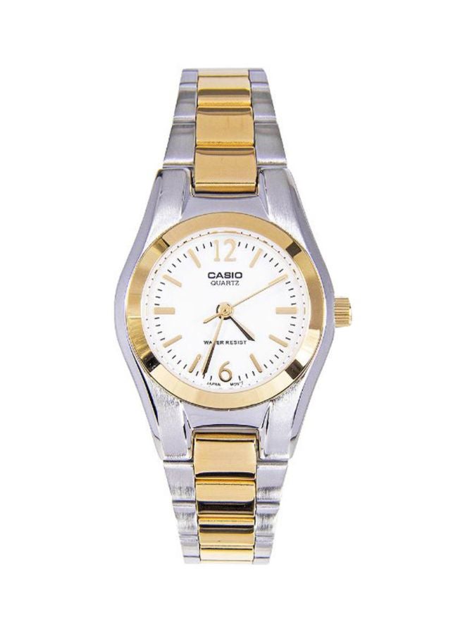 كاسيو ساعة يد كور بعقارب ومقاومة للماء طراز LTP-1253SG-7ADF - 37 مم - فضي/ذهبي للنساء - Image 1