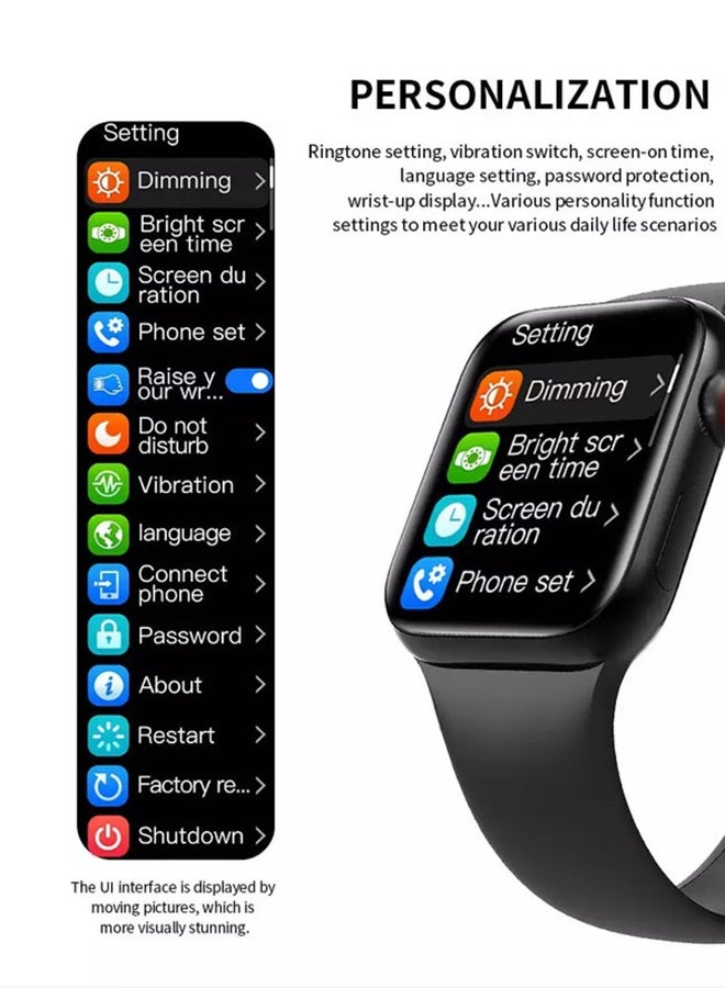 200.0 mAh HW12 1.57-inch Smart Split Screen Watch With Rotating Side Button Black