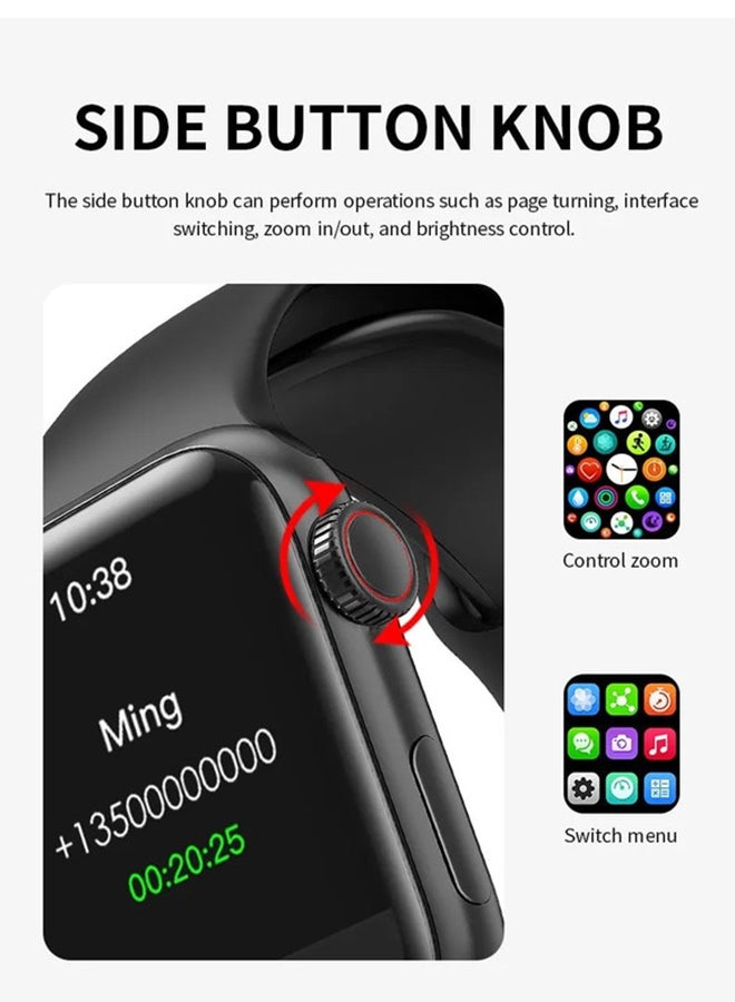 200.0 mAh HW12 1.57-inch Smart Split Screen Watch With Rotating Side Button Black