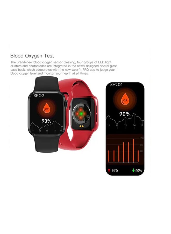 HW12 Smart Split Screen Watch With Rotating Side Button Red