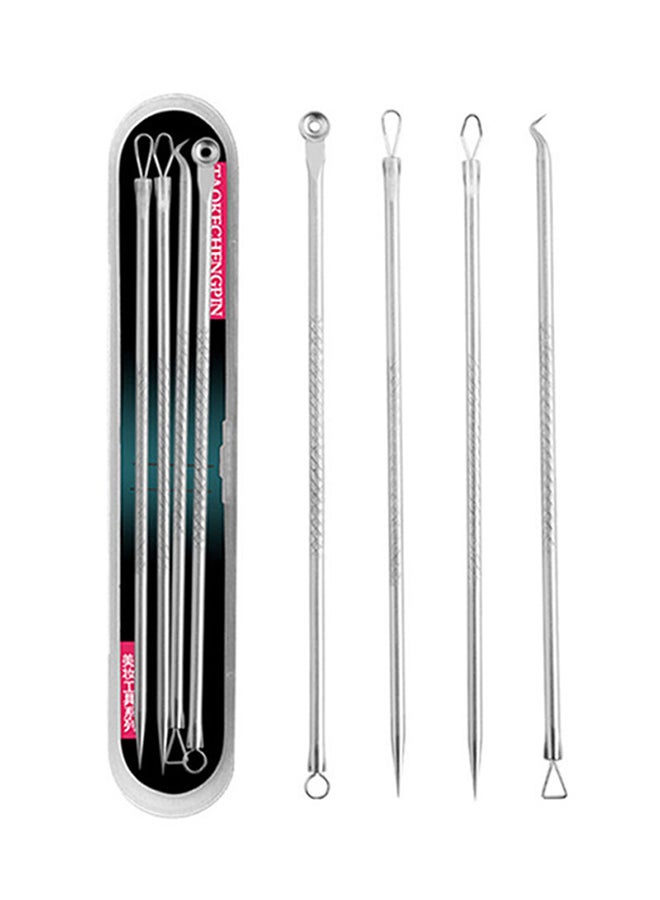 طقم إبر لحب الشباب مكون من 4 قطع فضي - Image 1