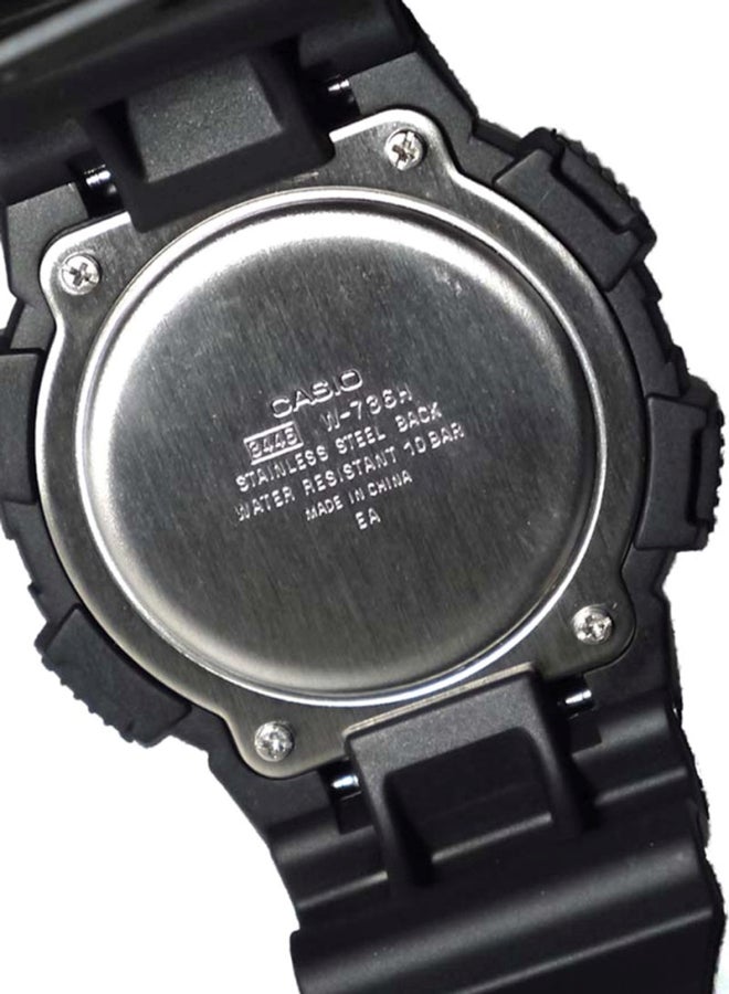 CASIO Men's Resin Digital Watch W-736H-1AV - 47 mm - Black - Image 5