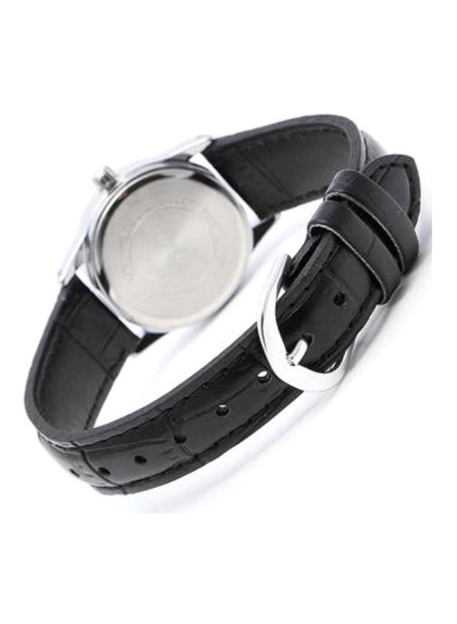 CASIO - Women's Leather Analog Watch LTP-V001L-7BUDF - 25 mm - Black - Image 1