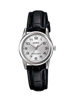 Women's Leather Analog Watch LTP-V001L-7BUDF - 25 mm - Black