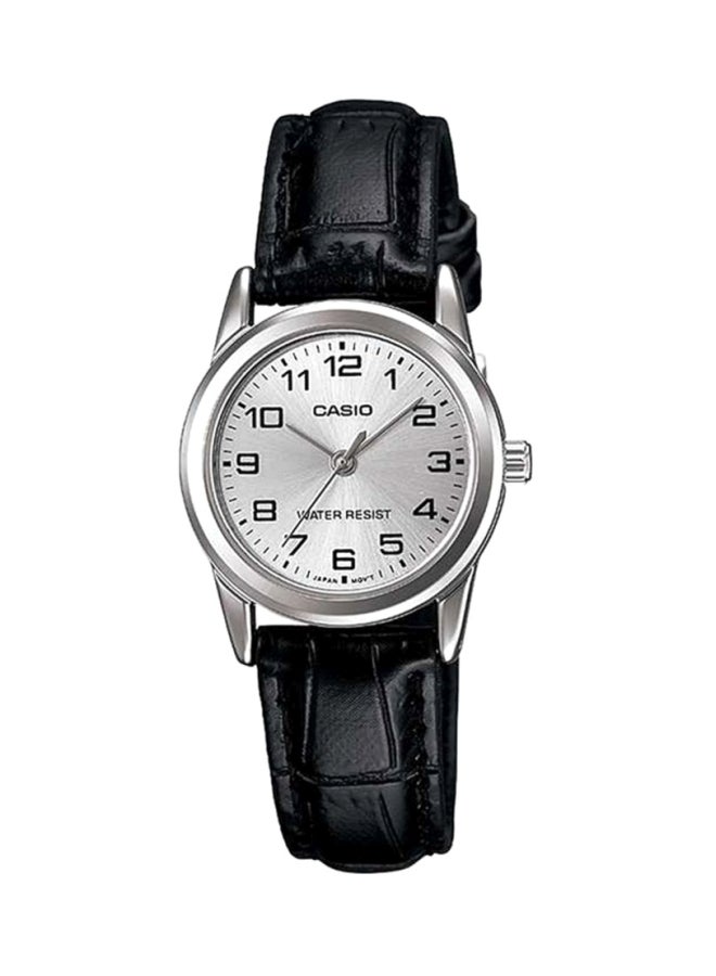 CASIO - Women's Leather Analog Watch LTP-V001L-7BUDF - 25 mm - Black - Image 1