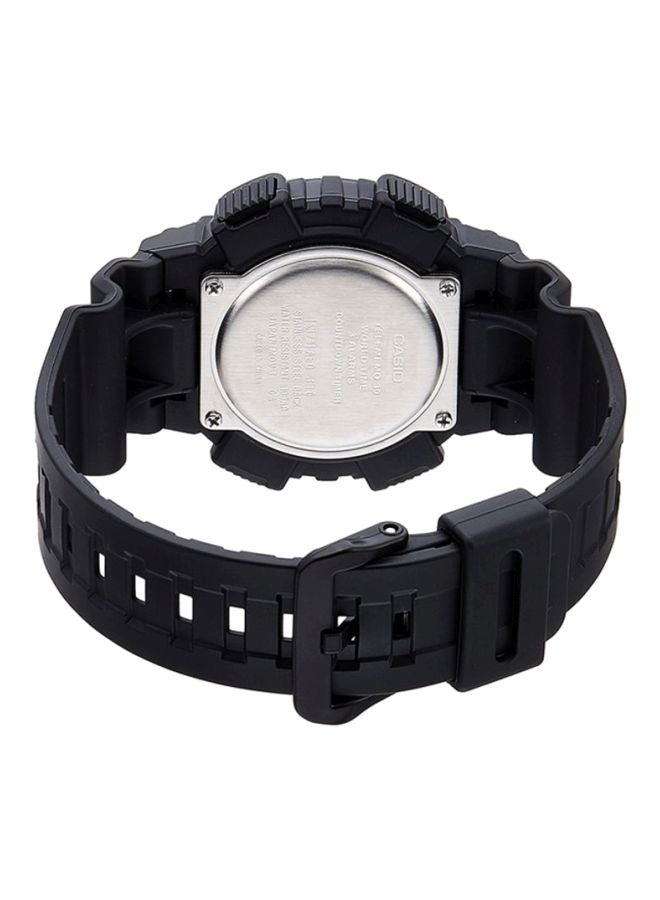 كاسيو ساعة يد رقمية وبعقارب وسوار من الراتينج طراز AEQ-110BW-9A - قياس 47 مم - لون أسود للرجال - Image 2