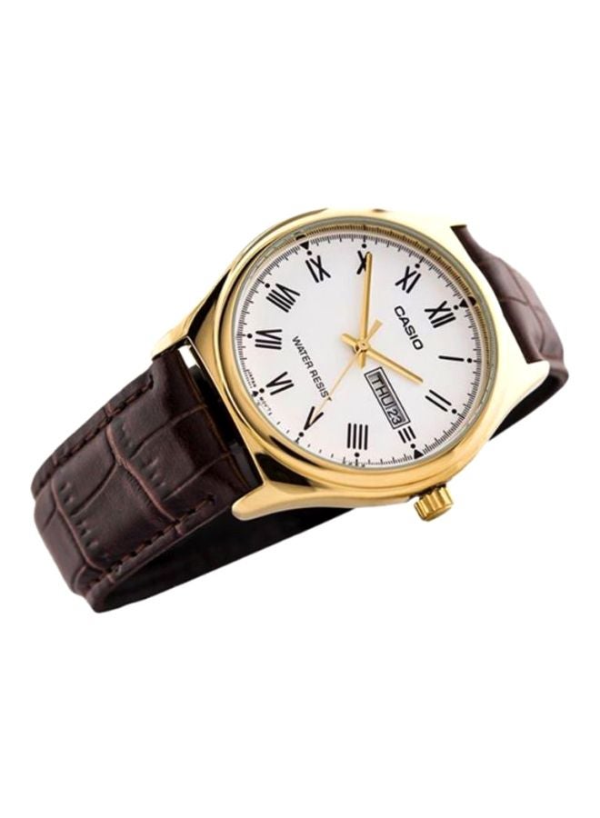 CASIO Men's Leather Analog Wrist Watch MTP-V006GL-7BUDF - 36 mm - Brown - Image 5