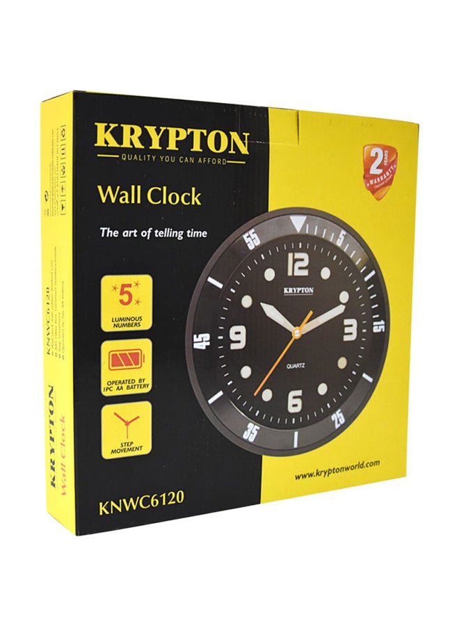 KRYPTON Round Analog Wall Clock White/Black 27cm - Image 2