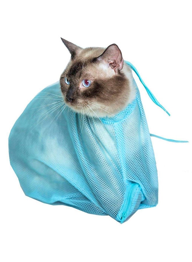 Mumoo Bear - Adjustable Multifunctional Cat Washing Bag Blue 48x32x16cm - Image 1