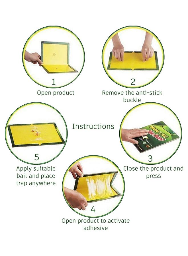 Generic 5-Piece Mouse And Rat Glue Traps Yellow/Green 23cm  - Image 3