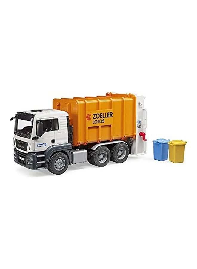 Bruder Man TGS Garbage Truck Scale Model Drop Down Door Multicolour - Image 1