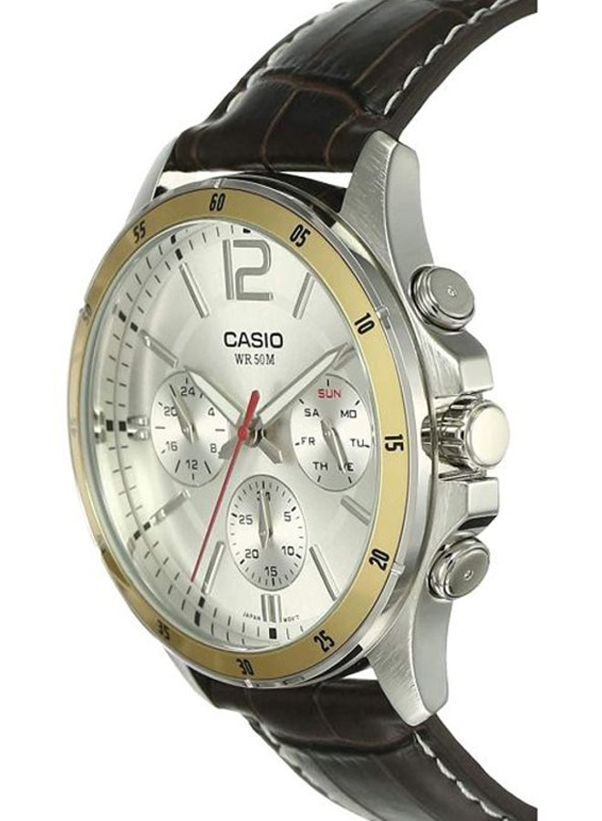 CASIO Men's Enticer Water Resistant Analog Watch MTP-1374L-7AV - 47 mm - Brown - Image 5