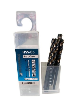 10-Piece HSS-Co Straight Shank Drill Bit Set Black/Silver - v1624527605/N48561867A_1