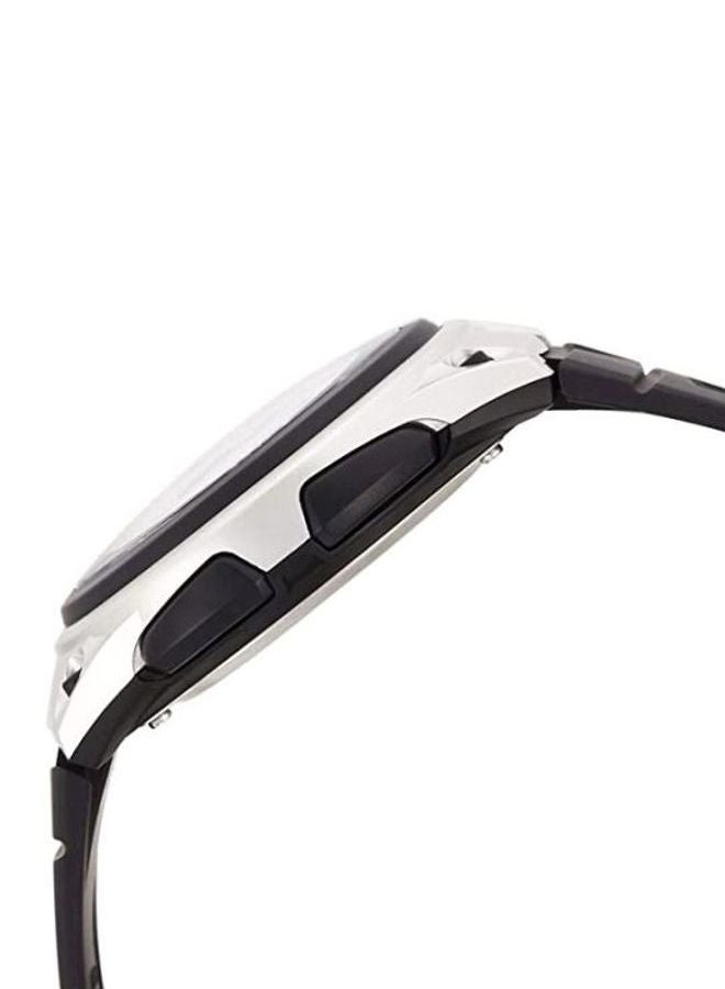 كاسيو ساعة يد كوارتز رقمية وبعقارب وسوار من الراتينج طراز AW80-1AV - قياس 47 مم - لون أسود للرجال - Image 3