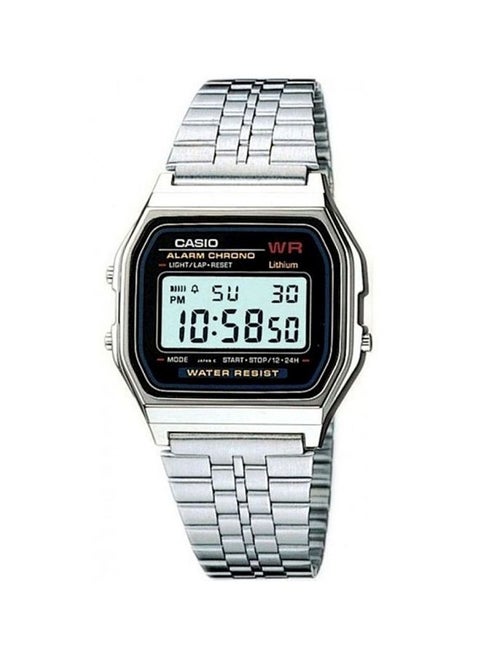 Men's Water Resistant Digital Watch A159WA-N1DF - 33 mm - Silver