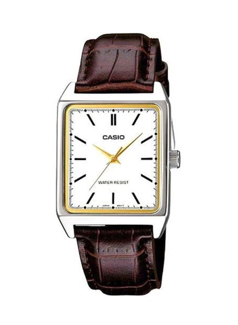 Women's Leather Quartz Analog Watch LTP-V007L-7E2UDF - 22 mm - Brown