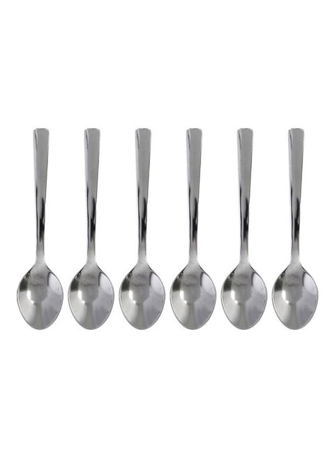 6Pieces 12Cm Stainless Steel Mocca Spoon Made In India Silver 12.0cm