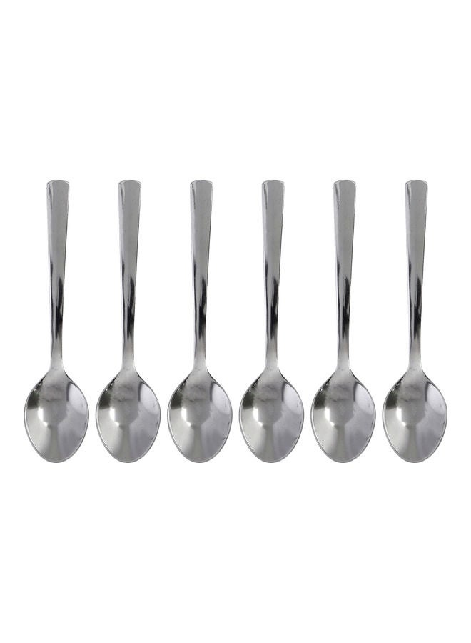 Royalford 6Pieces 12Cm Stainless Steel Mocca Spoon Made In India Silver 12.0cm  - Image 1