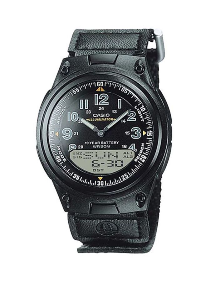 CASIO Men's Fabric Analog & Digital Wrist Watch AW-80V-1B - 40 mm - Black - Image 1