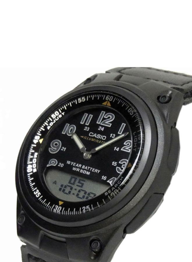 CASIO Men's Fabric Analog & Digital Wrist Watch AW-80V-1B - 40 mm - Black - Image 3