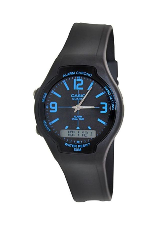 كاسيو ساعة يد رسمية بعقارب طراز AW-90H-2B - قياس 45 مم - لون أسود للرجال - Image 1