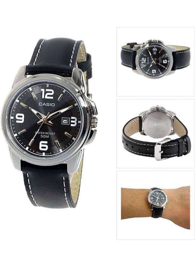 كاسيو ساعة يد بعقارب مقاومة للماء طراز LTP 1314L - 8A - 33 مم - لون أسود للنساء - Image 4