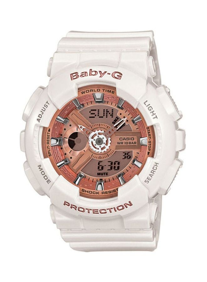 كاسيو ساعة يد بيبي-جي رقمية وبعقارب طراز BA110-7A1 - قياس 43 مم - لون أبيض للنساء - Image 1