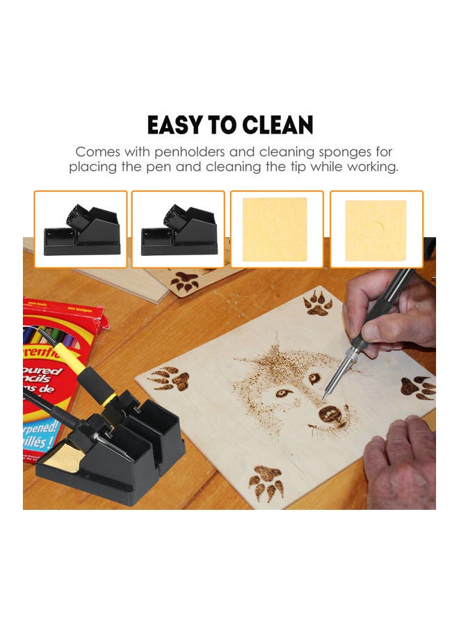 55-Piece Woodburner Pyrography Tool And Accessories Kit Black - Image 5